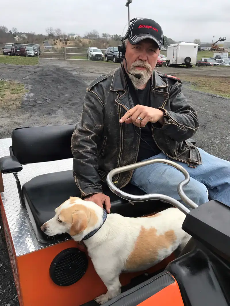 Wilkins at the rally with his dog